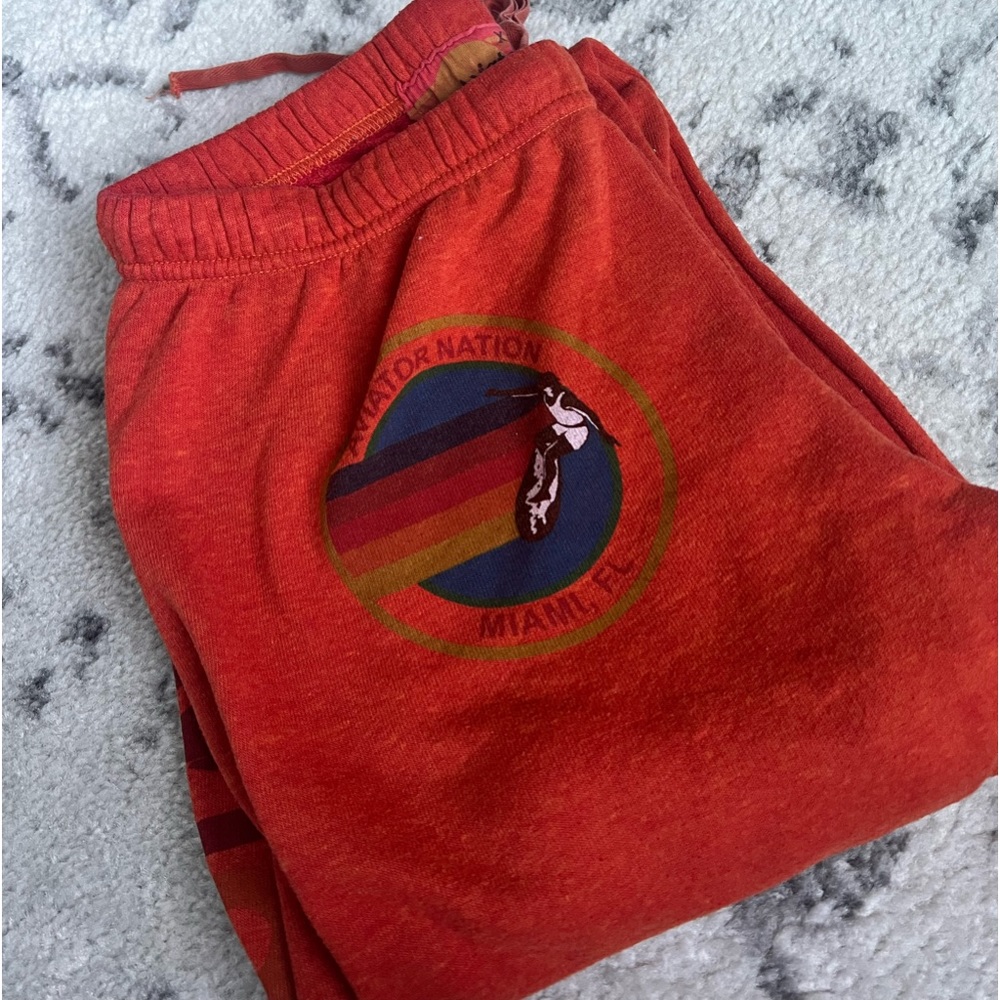 Aviator nation orange Miami sweatpants